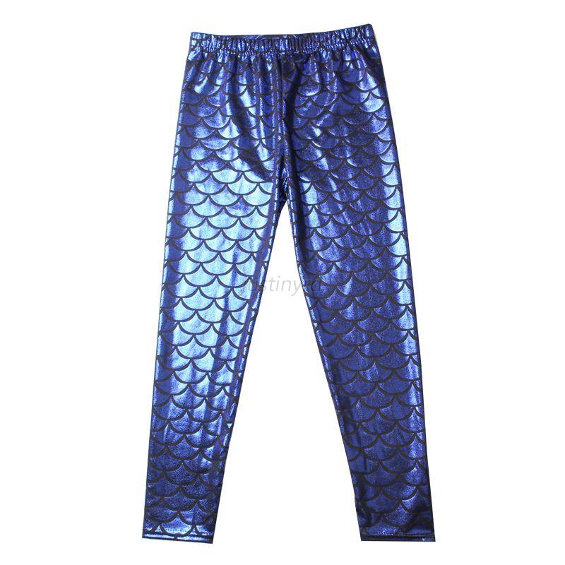 Women Mermaid Bling Fish Scale Slim Leggings (Size